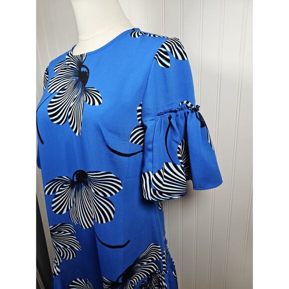 Ann Taylor Bold Floral Print Bell Cut Tunic Dress Women's Size 2 - Picture 4 of 7